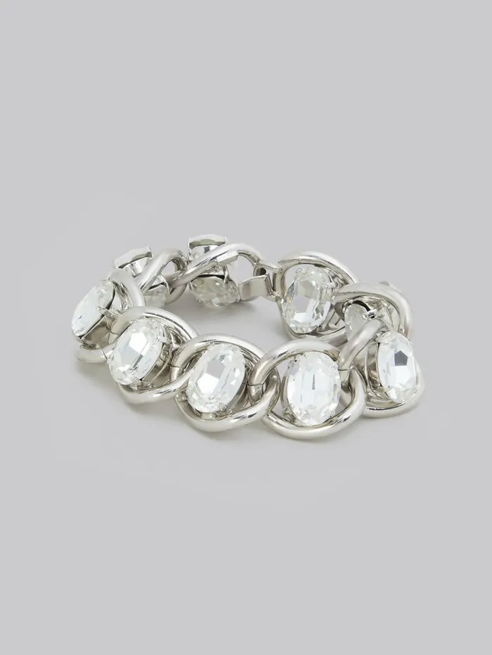 Chunky Chain Bracelet With Rhinestones Women Marni Bracelets