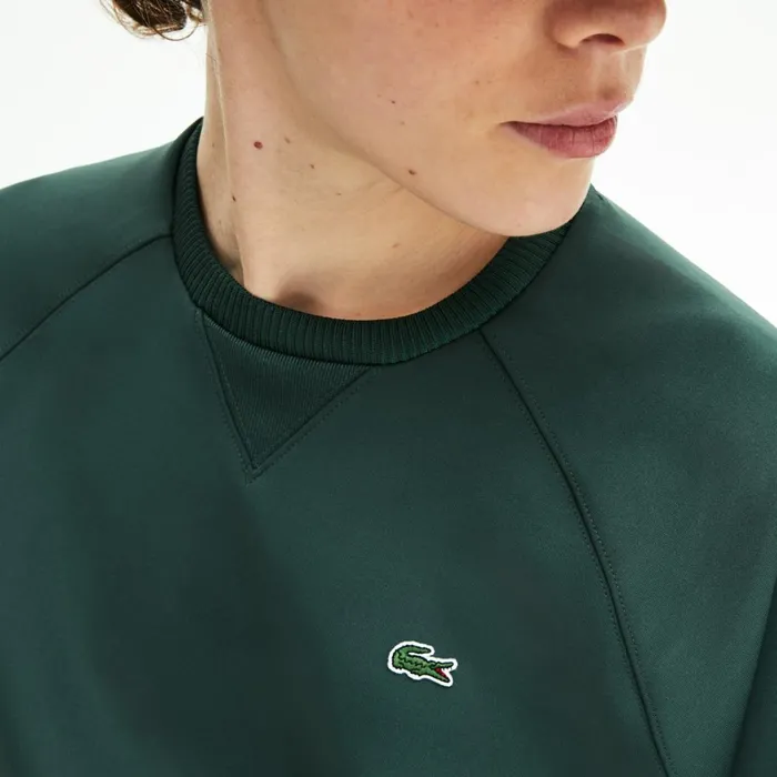 Classic Crewneck Sweatshirt Dark Green Womens Lacoste Sweaters and Sweatshirts Online