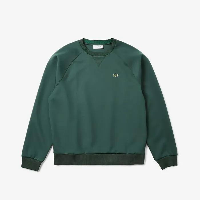 Classic Crewneck Sweatshirt Dark Green Womens Lacoste Sweaters and Sweatshirts Online