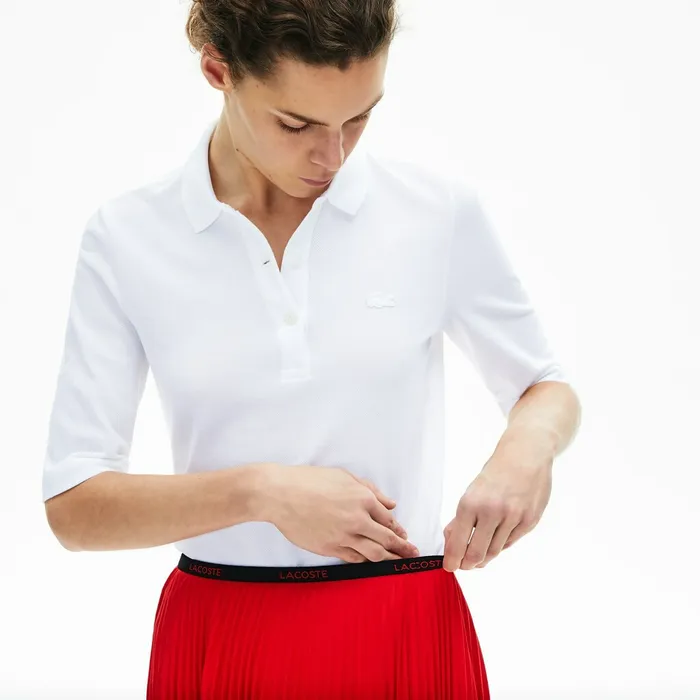 ClassicFit Cotton Polo White Womens Lacoste Polos For Sale Online