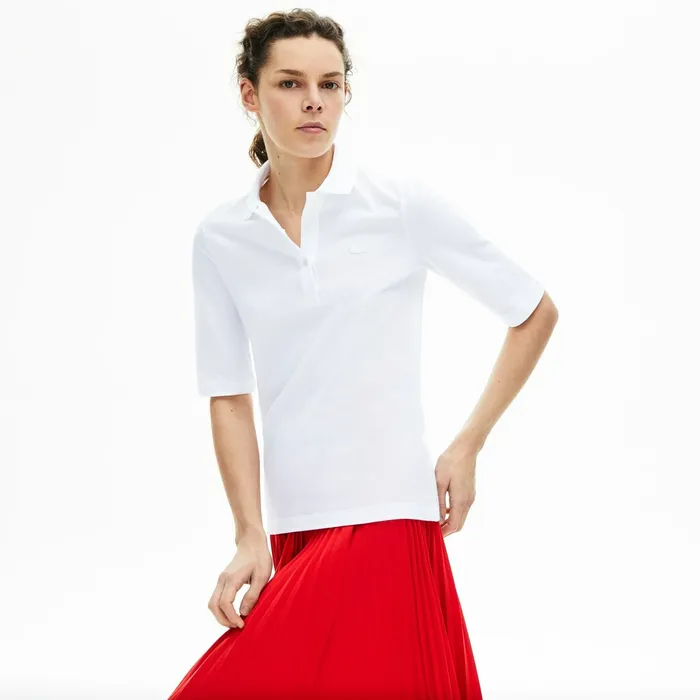 ClassicFit Cotton Polo White Womens Lacoste Polos For Sale Online