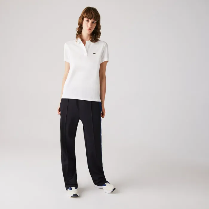 Classic Fit Soft Cotton Petit Piqu Polo Shirt White Womens Lacoste Polos Outlet