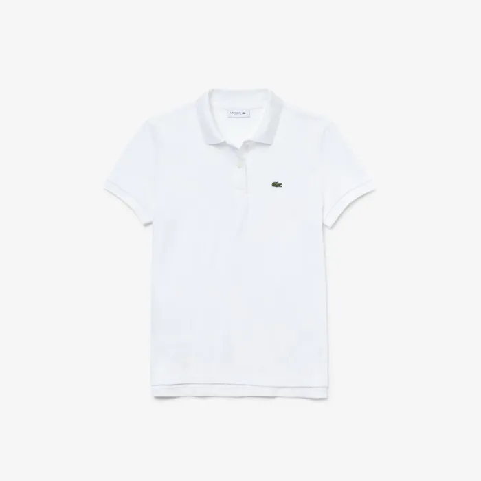 Classic Fit Soft Cotton Petit Piqu Polo Shirt White Womens Lacoste Polos Outlet