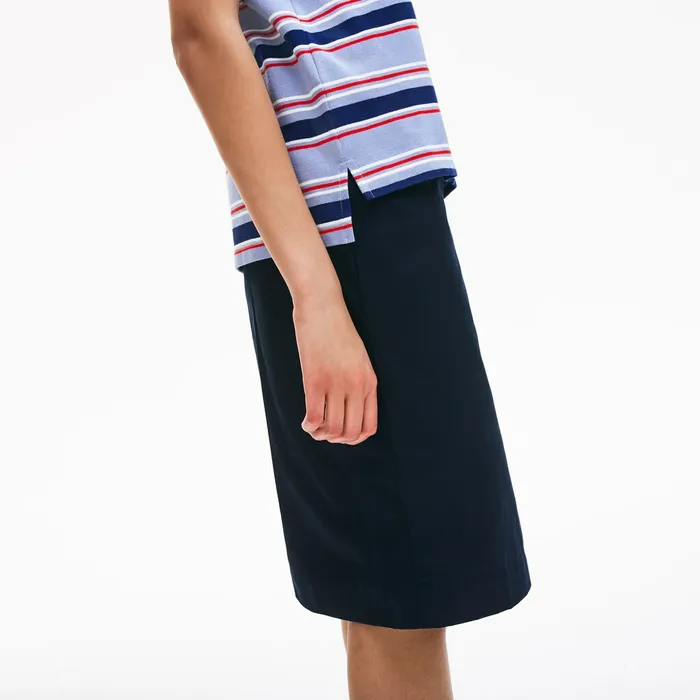 Classic Fit Striped Cotton Polo Shirt PurpleNavy BlueWhiteRedLight Pink Womens Lacoste Polos Gift Ideas