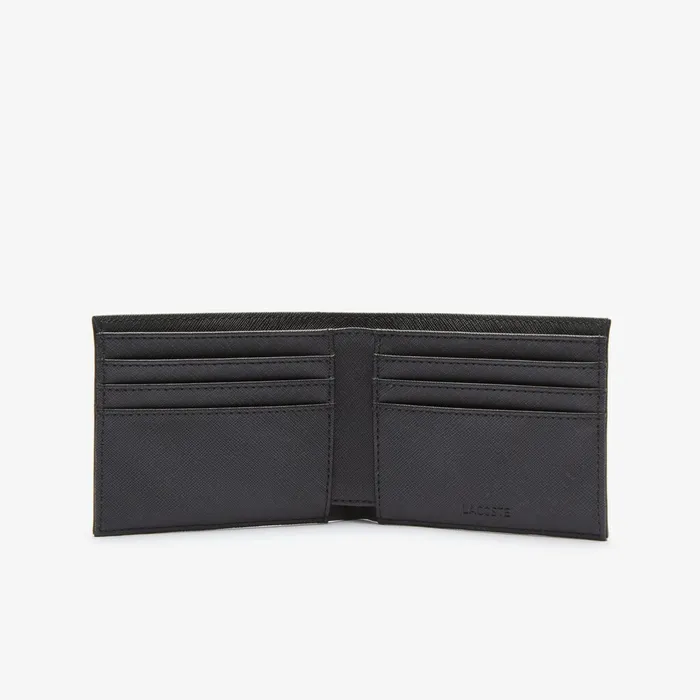 Classic Petit Piqu Six Card Wallet Black Mens Lacoste Small Leather Goods On Sale