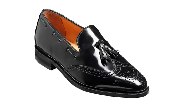 Clive 8211 Black HiShine Mens Barker Shoes Loafers