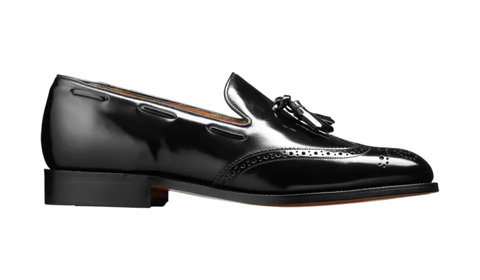 Clive 8211 Black HiShine Mens Barker Shoes Loafers