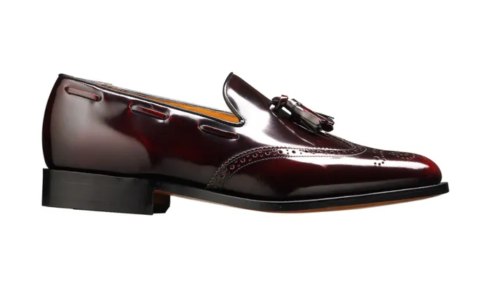 Clive 8211 Burgundy HiShine Mens Barker Shoes Loafers
