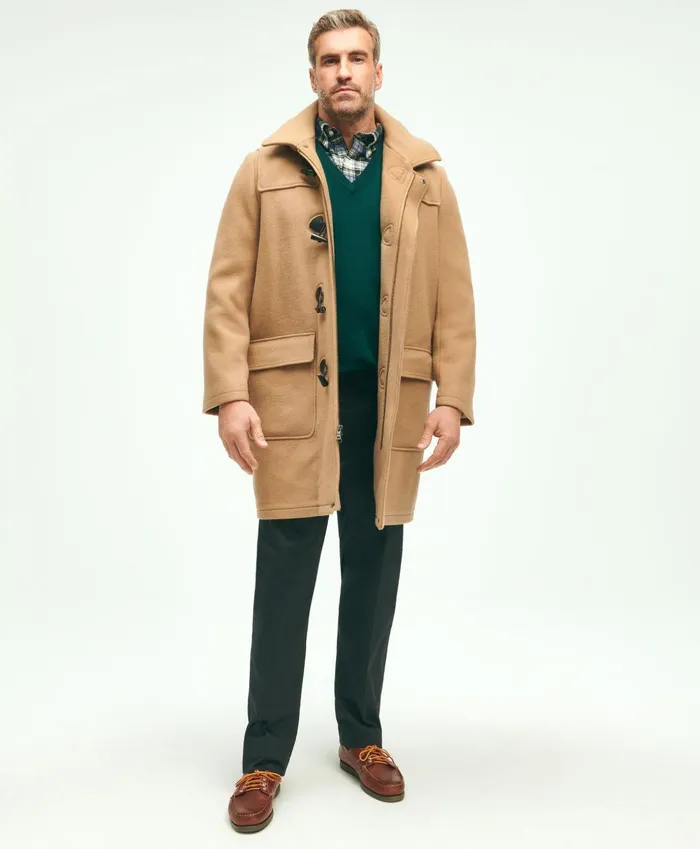 Coats andamp Jackets Men Brooks Brothers Big andamp Tall Classic Wool Duffle Coat Beige