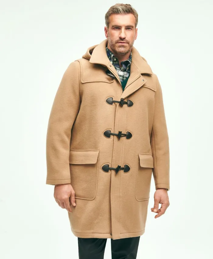Coats andamp Jackets Men Brooks Brothers Big andamp Tall Classic Wool Duffle Coat Beige