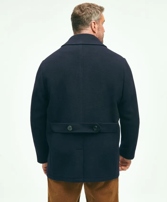 Coats andamp Jackets Men Brooks Brothers Big andamp Tall Classic Wool Pea Coat Navy