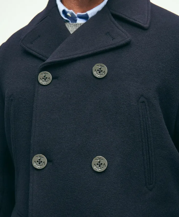 Coats andamp Jackets Men Brooks Brothers Big andamp Tall Classic Wool Pea Coat Navy