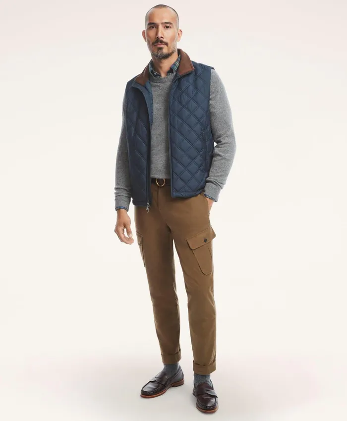 Coats andamp Jackets Men Brooks Brothers Big andamp Tall Paddock Diamond Quilted Vest Navy