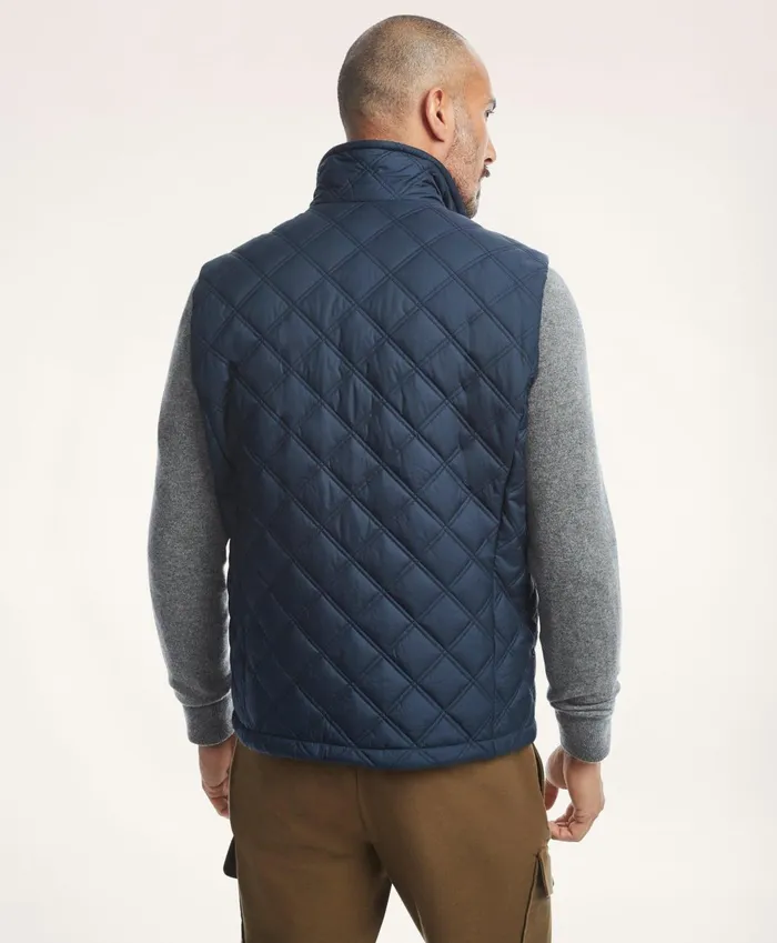 Coats andamp Jackets Men Brooks Brothers Big andamp Tall Paddock Diamond Quilted Vest Navy