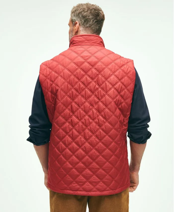 Coats andamp Jackets Men Brooks Brothers Big andamp Tall Paddock Diamond Quilted Vest Red