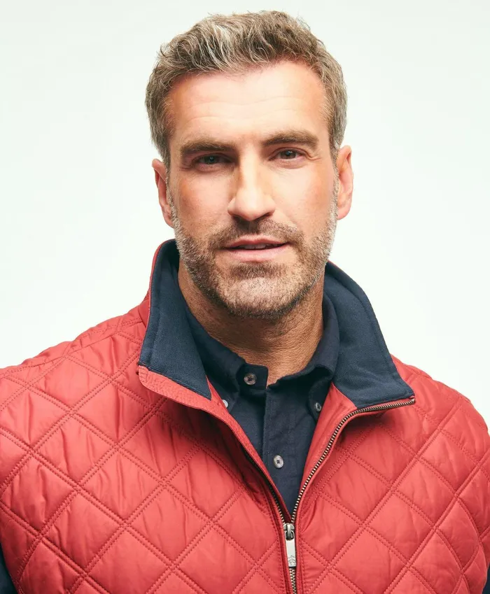 Coats andamp Jackets Men Brooks Brothers Big andamp Tall Paddock Diamond Quilted Vest Red