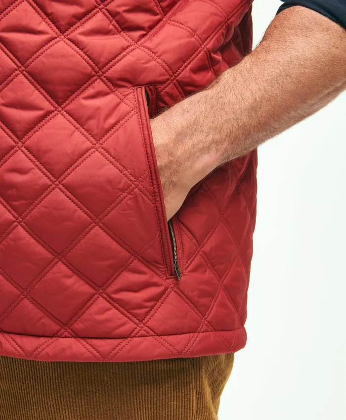 Coats andamp Jackets Men Brooks Brothers Big andamp Tall Paddock Diamond Quilted Vest Red