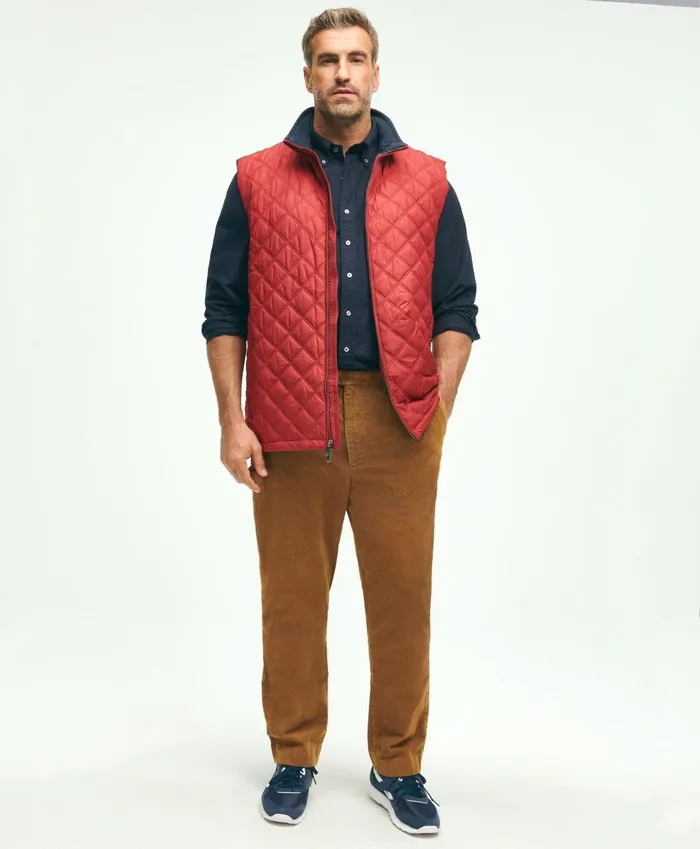 Coats andamp Jackets Men Brooks Brothers Big andamp Tall Paddock Diamond Quilted Vest Red