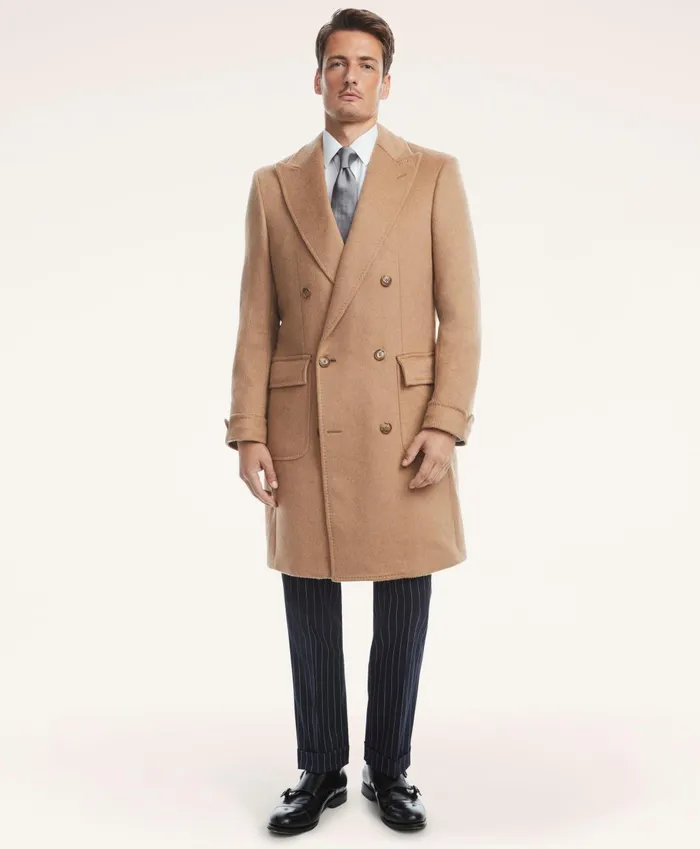 Coats andamp Jackets Men Brooks Brothers Camel Hair Peak Lapel Coat Brown