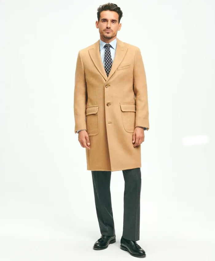 Coats andamp Jackets Men Brooks Brothers Camel Hair Polo Coat Brown