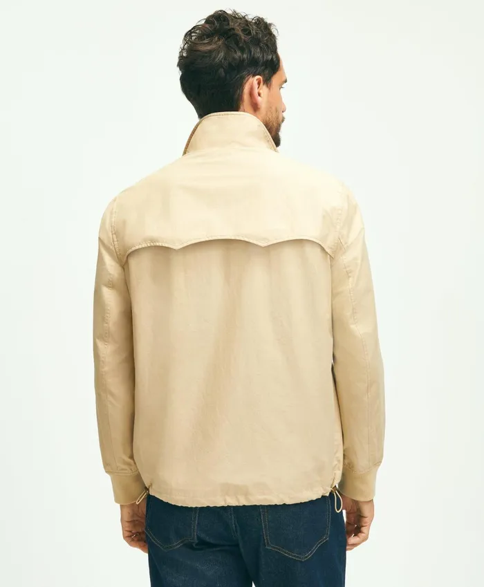 Coats andamp Jackets Men Brooks Brothers Cotton Blend Harrington Jacket Beige