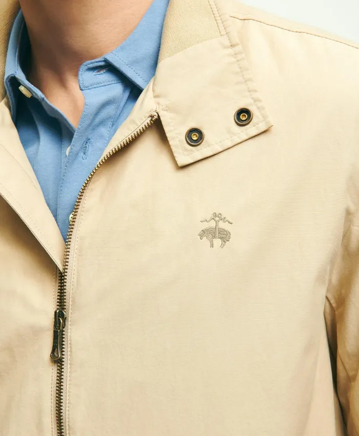 Coats andamp Jackets Men Brooks Brothers Cotton Blend Harrington Jacket Beige