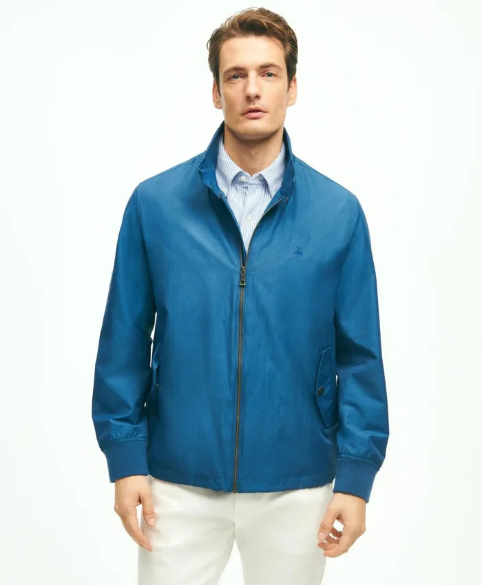Coats andamp Jackets Men Brooks Brothers Cotton Blend Harrington Jacket Medium Blue