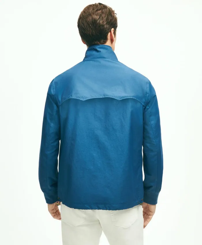 Coats andamp Jackets Men Brooks Brothers Cotton Blend Harrington Jacket Medium Blue