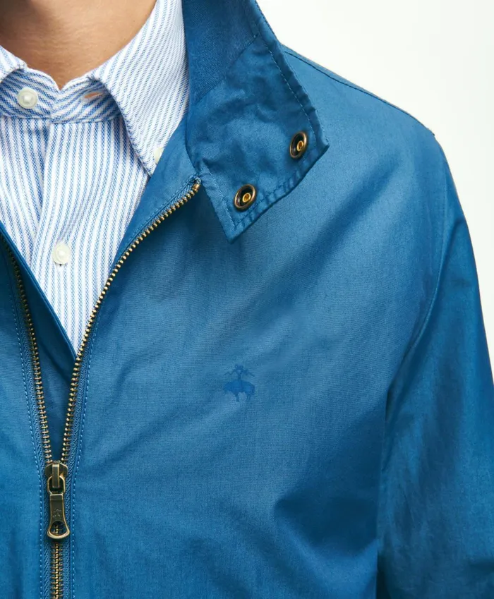 Coats andamp Jackets Men Brooks Brothers Cotton Blend Harrington Jacket Medium Blue