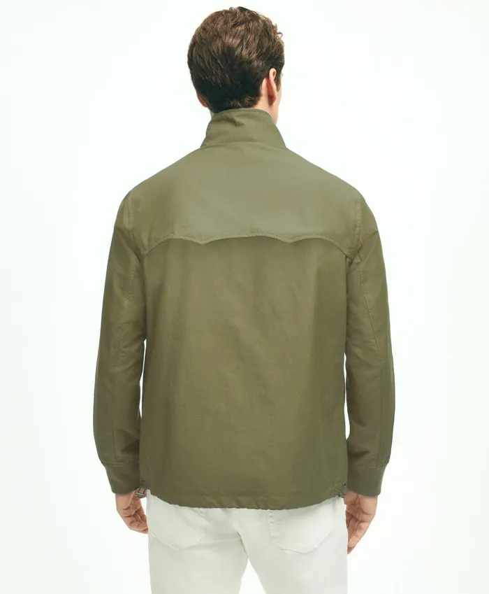 Coats andamp Jackets Men Brooks Brothers Cotton Blend Harrington Jacket Olive