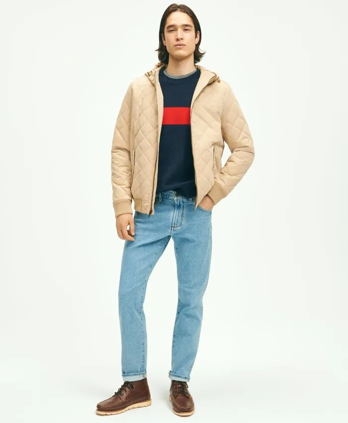 Coats andamp Jackets Men Brooks Brothers Cotton Blend Hooded Quilted Bomber Jacket Light Beige Coats andamp Jackets Men Brooks Brothers Cotton Blend Hooded Quilted Bomber Jacket Light Beige