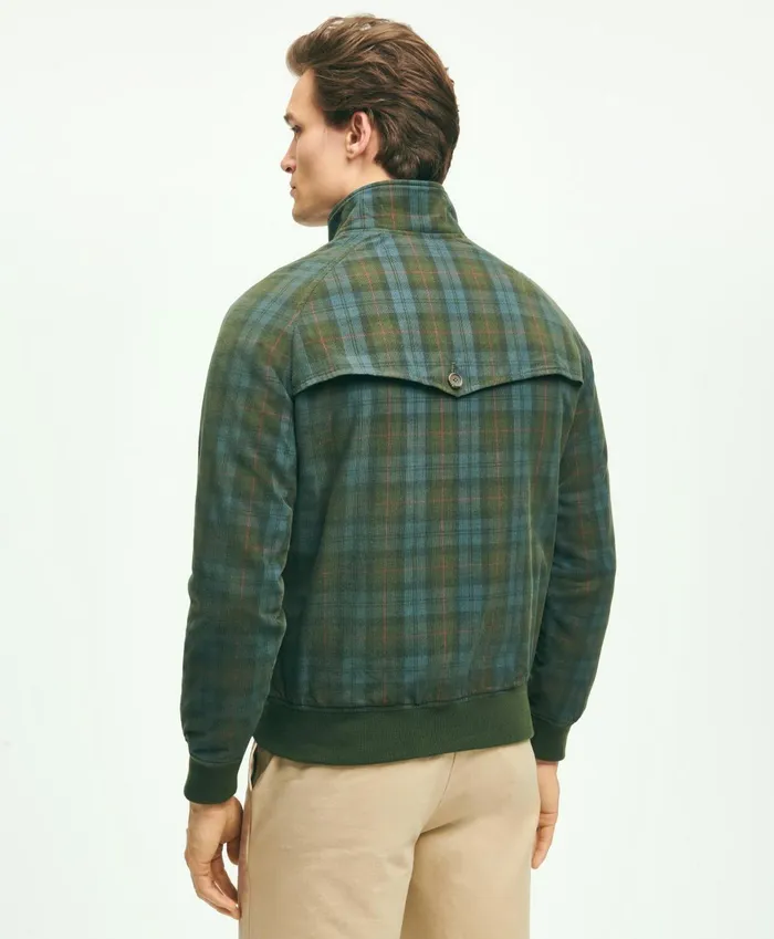 Coats andamp Jackets Men Brooks Brothers Cotton Corduroy Plaid Bomber Jacket Olive Multi