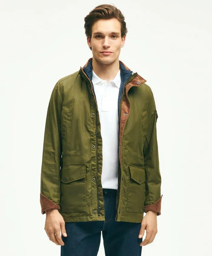 Coats andamp Jackets Men Brooks Brothers Cotton Waxed 3In1 Jacket Olive