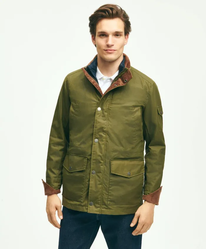 Coats andamp Jackets Men Brooks Brothers Cotton Waxed 3In1 Jacket Olive