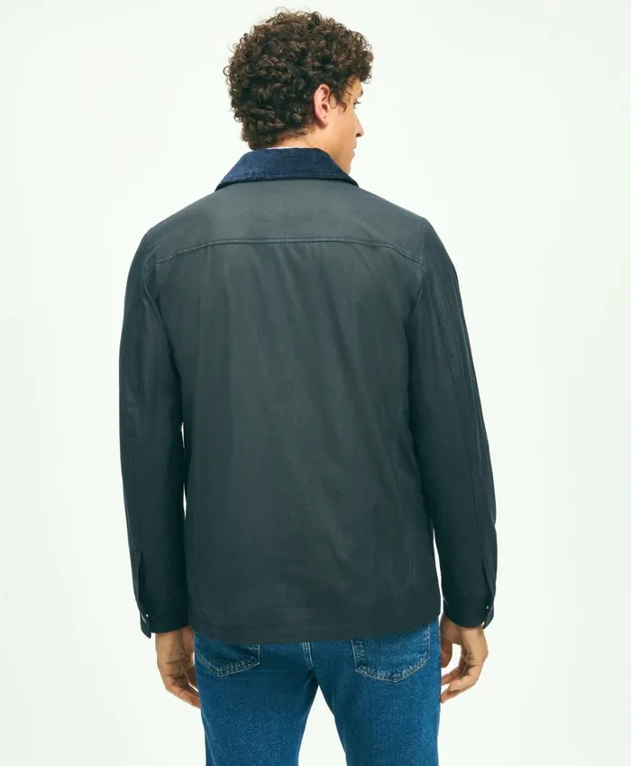 Coats andamp Jackets Men Brooks Brothers Cotton Waxed Chore Jacket Dark Blue