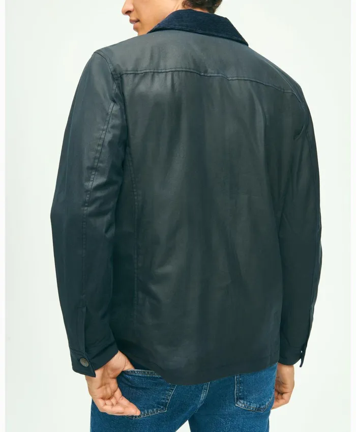 Coats andamp Jackets Men Brooks Brothers Cotton Waxed Chore Jacket Dark Blue