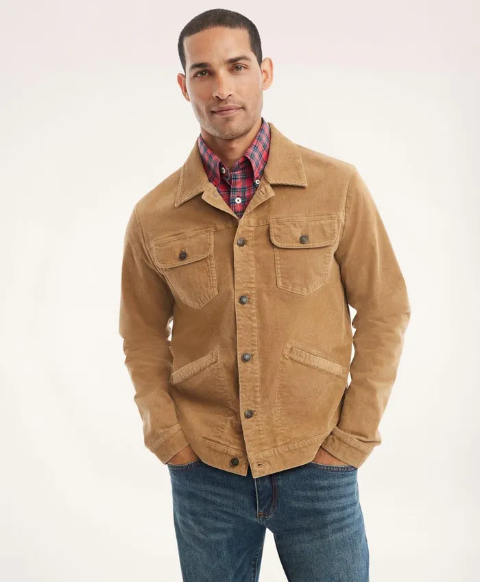 Coats andamp Jackets Men Brooks Brothers Medium Wale Corduroy Trucker Jacket Beige Coats andamp Jackets Men Brooks Brothers Medium Wale Corduroy Trucker Jacket Beige