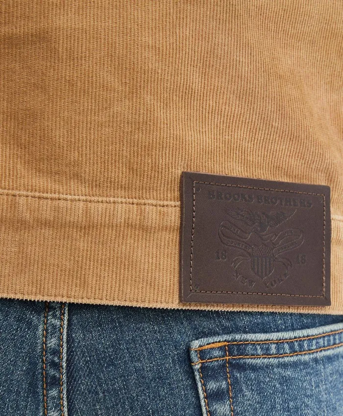 Coats andamp Jackets Men Brooks Brothers Medium Wale Corduroy Trucker Jacket Beige
