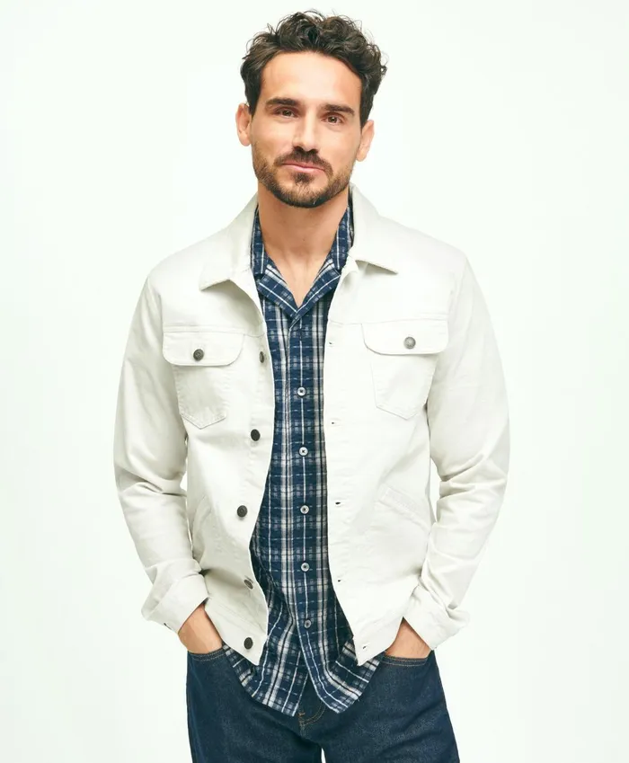 Coats andamp Jackets Men Brooks Brothers Medium Wale Corduroy Trucker Jacket Grey Coats andamp Jackets Men Brooks Brothers Medium Wale Corduroy Trucker Jacket Grey