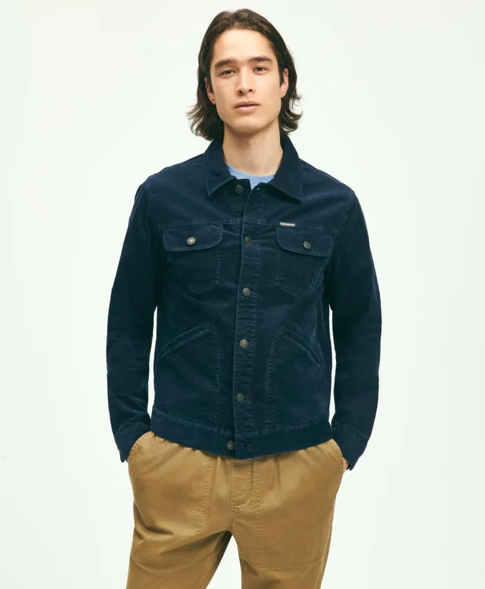 Coats andamp Jackets Men Brooks Brothers Medium Wale Corduroy Trucker Jacket Navy Coats andamp Jackets Men Brooks Brothers Medium Wale Corduroy Trucker Jacket Navy