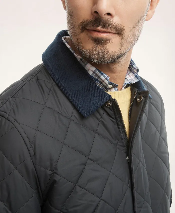 Coats andamp Jackets Men Brooks Brothers Paddock Diamond Quilted Coat Black