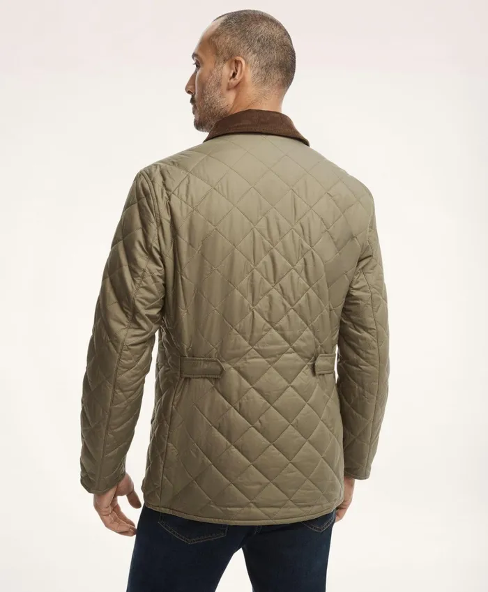 Coats andamp Jackets Men Brooks Brothers Paddock Diamond Quilted Coat Dark Green