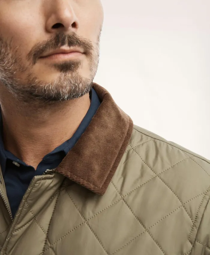 Coats andamp Jackets Men Brooks Brothers Paddock Diamond Quilted Coat Dark Green
