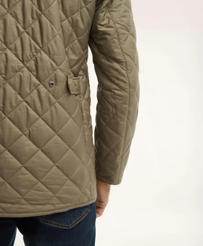 Coats andamp Jackets Men Brooks Brothers Paddock Diamond Quilted Coat Dark Green