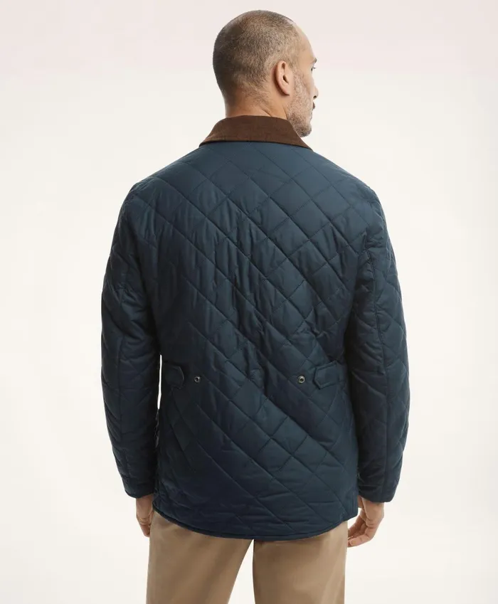 Coats andamp Jackets Men Brooks Brothers Paddock Diamond Quilted Coat Navy