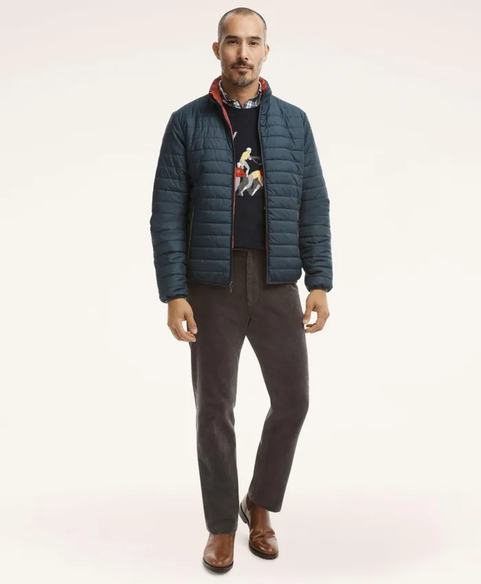 Coats andamp Jackets Men Brooks Brothers Reversible Down Puffer Jacket Navy
