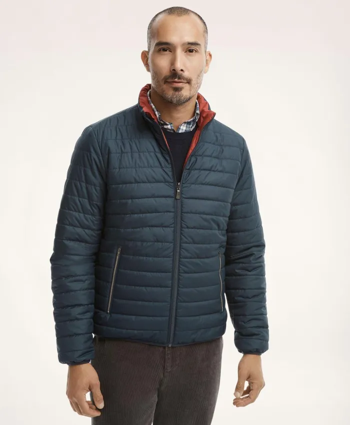 Coats andamp Jackets Men Brooks Brothers Reversible Down Puffer Jacket Navy