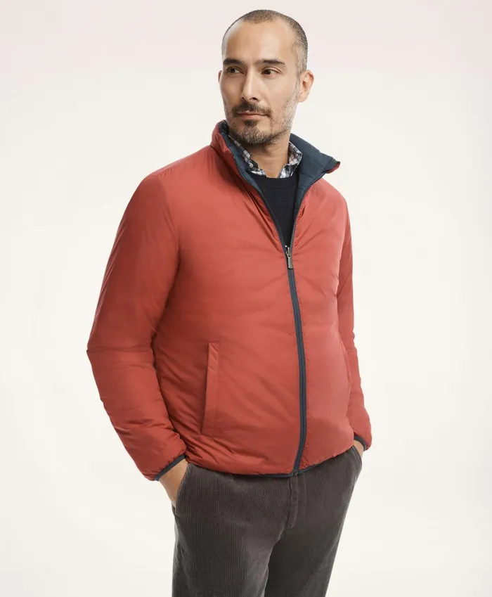 Coats andamp Jackets Men Brooks Brothers Reversible Down Puffer Jacket Navy