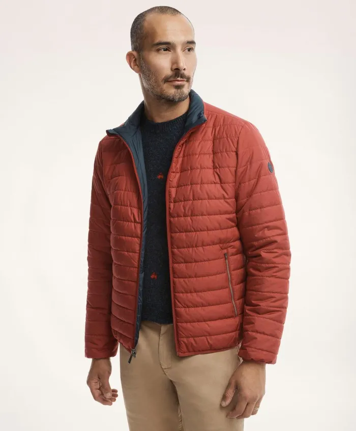 Coats andamp Jackets Men Brooks Brothers Reversible Down Puffer Jacket Red