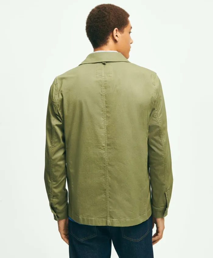 Coats andamp Jackets Men Brooks Brothers Stretch Cotton Twill Chore Jacket Olive